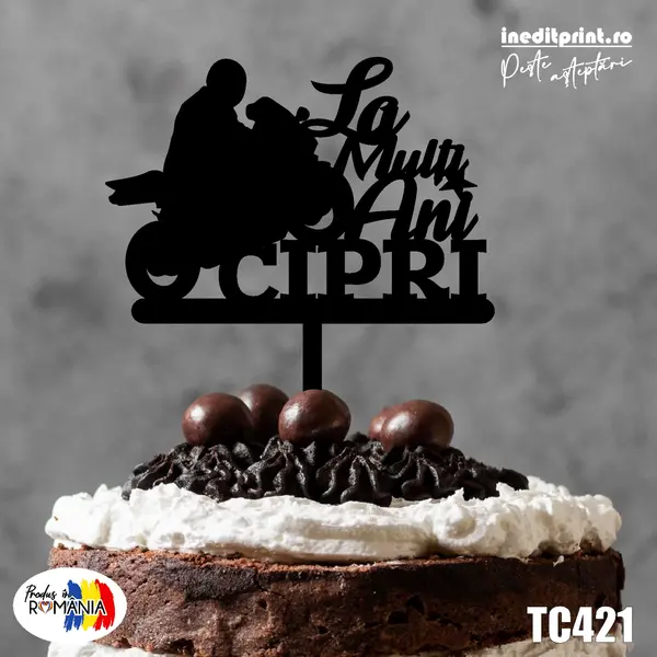 Topper tort Personalizat TC421 Lemn natur, 20x20cm