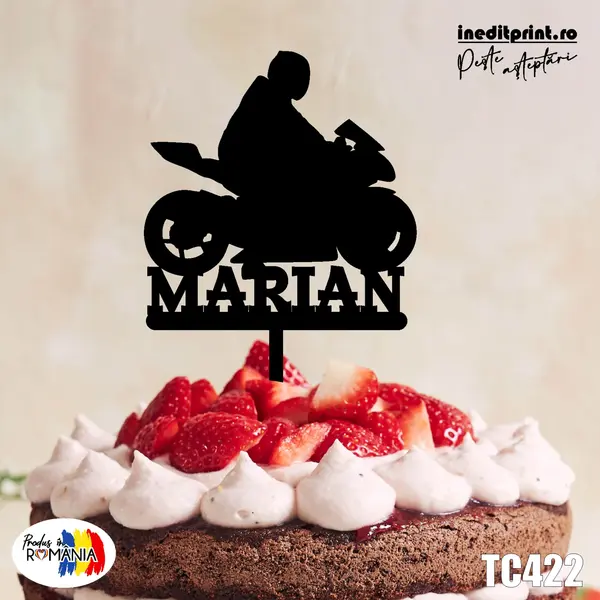 Topper tort Personalizat TC422 Lemn natur, 10x10cm