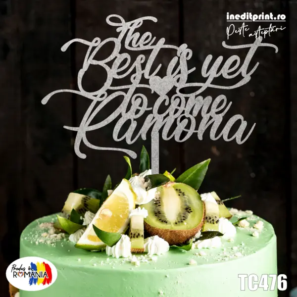 Topper Tort Personalizat TC476 Lemn natur, 20x20