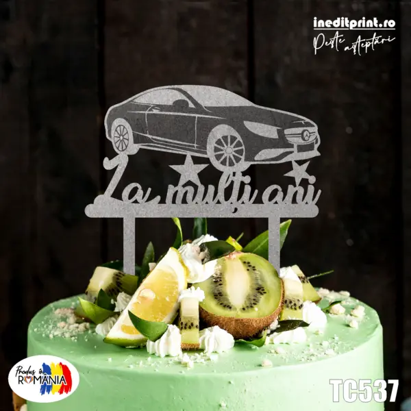 Topper tort Personalizat TC537 Lemn natur, 16x16cm