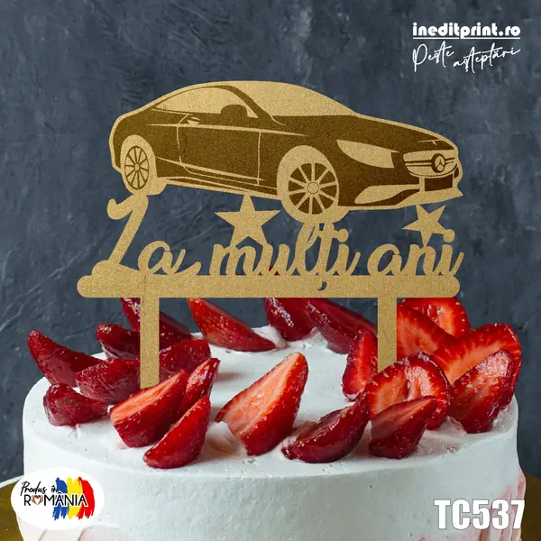 Topper tort Personalizat TC537 Lemn natur, 20x20cm