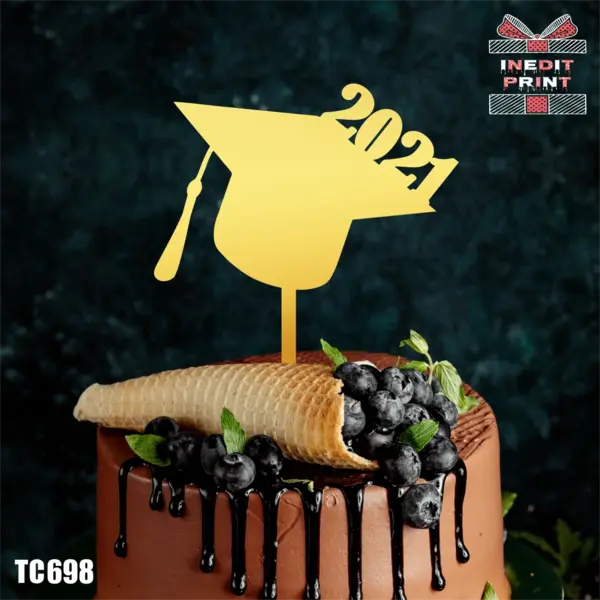 Topper Tort Personalizat TC698 Lemn natur, 13x13cm