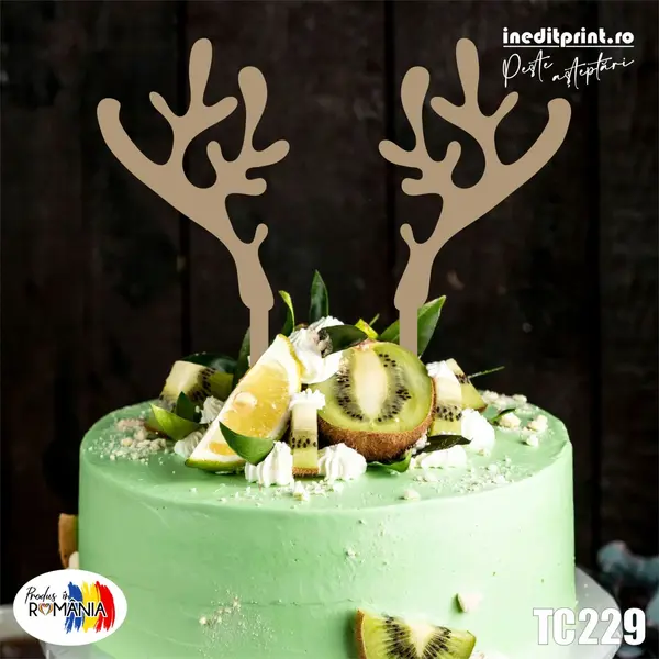 Topper tort Ren TC229 Lemn natur, 20x20cm