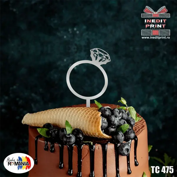 Topper tort Ring TC475 Lemn natur, 20x20cm