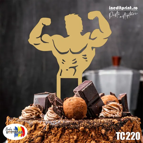 Topper tort Sportiv TC220 Lemn natur, 20x20cm