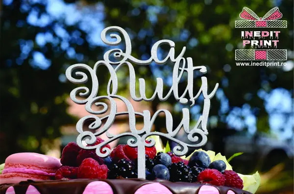 Topper Tort TC132 (SET 10) Lemn natur, 7x7cm
