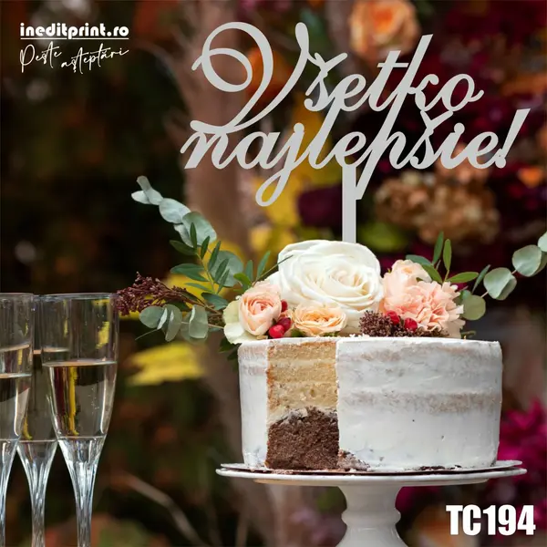 Topper Tort TC194 Lemn natur, 20x20cm