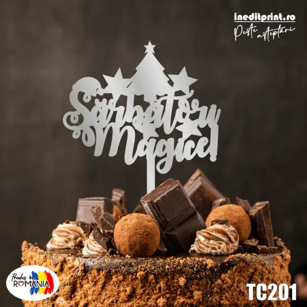 Topper Tort TC201(SET 10) Lemn natur, 15x15cm