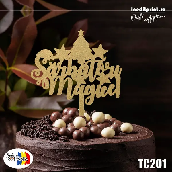 Topper Tort TC201(SET 10) Lemn natur, 20x20cm