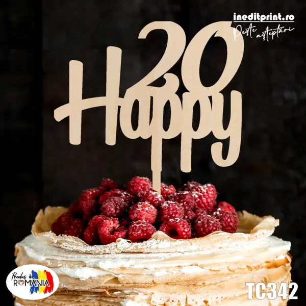 Topper tort TC342 Lemn natur, 16x16cm