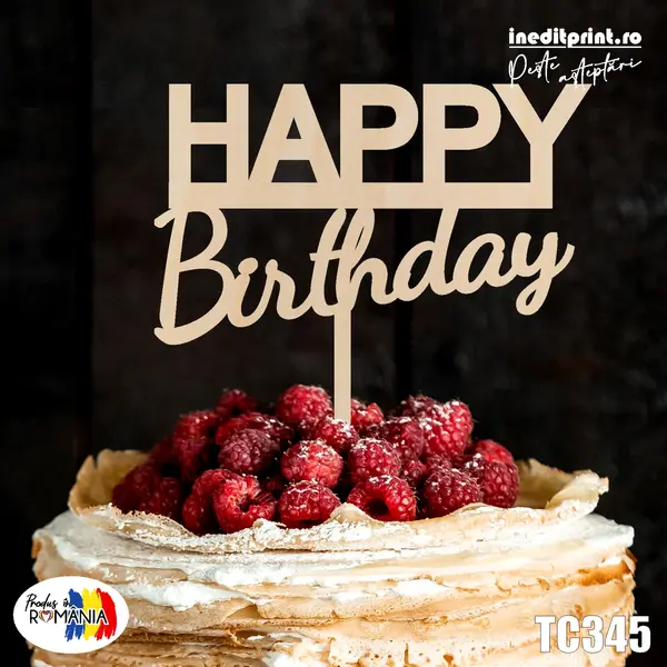Topper tort TC345 Lemn natur, 16x16cm