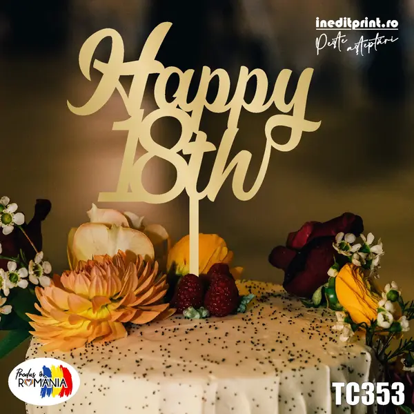 Topper tort TC353 Lemn natur, 16x16cm