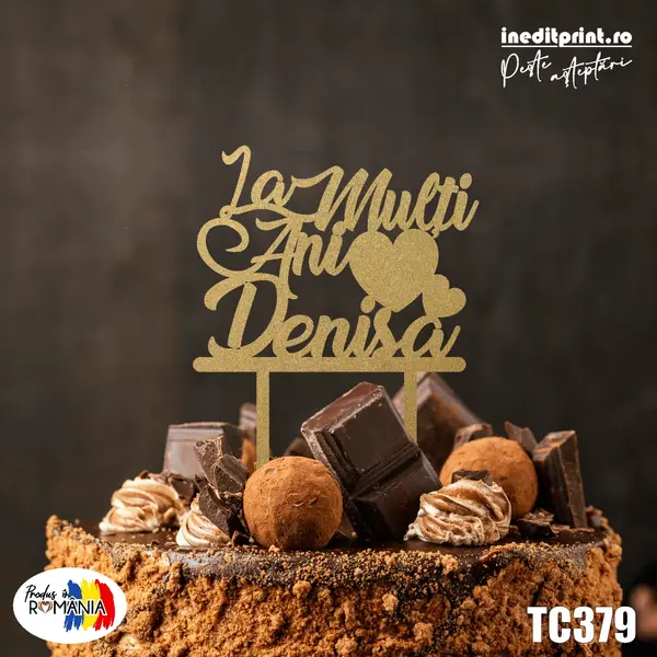Topper tort TC379 Lemn natur, 13x13cm