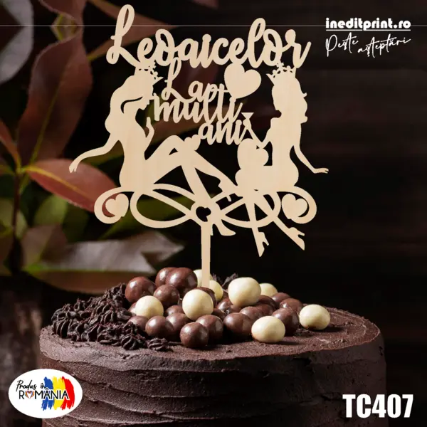 Topper tort TC407 Lemn natur, 10x10cm