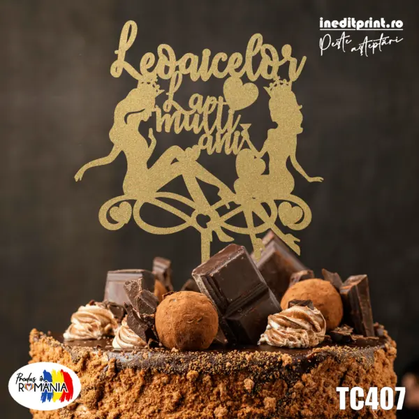 Topper tort TC407 Lemn natur, 13x13cm