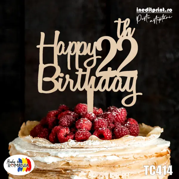 Topper tort TC414 Lemn natur, 20x20cm