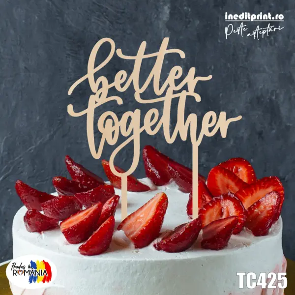 Topper tort TC425 Lemn natur, 10x10cm