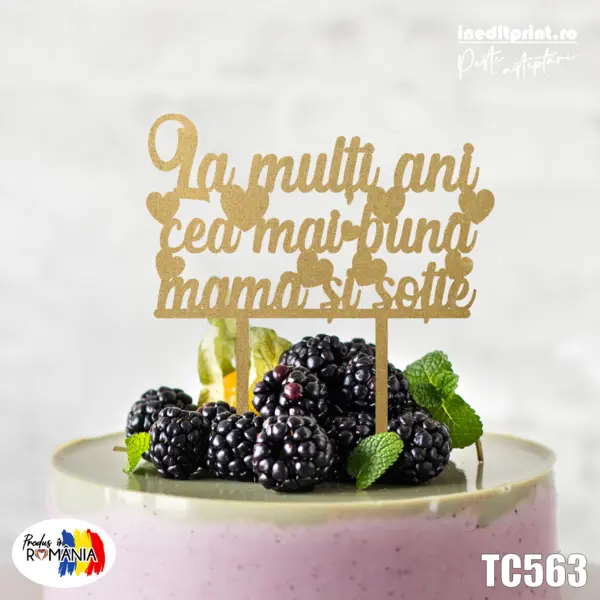 Topper tort TC563 Lemn natur, 13x13cm