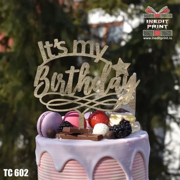 Topper tort TC602 Lemn natur, 10x10cm