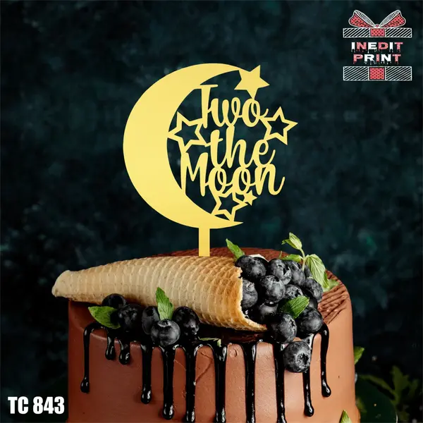 Topper Tort Two the moon TC 843 Lemn natur, 20x20cm