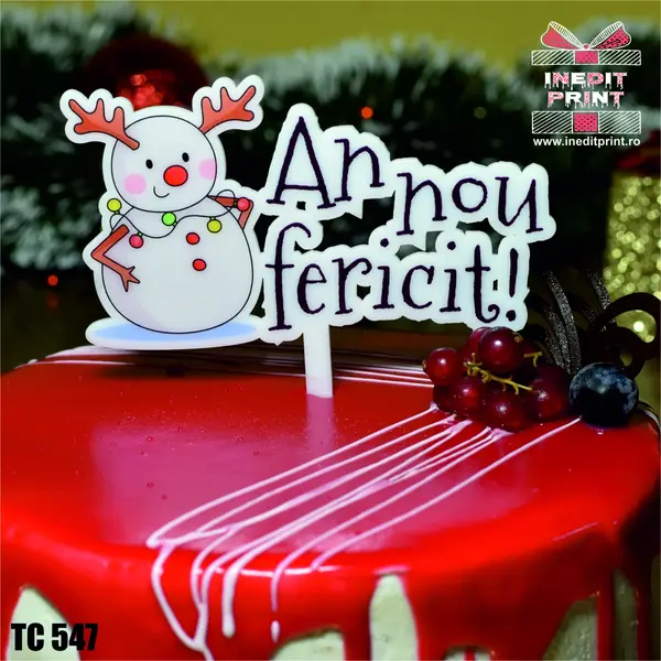 Topper Tort UV An nou fericit TC547 MDF, 15x15cm
