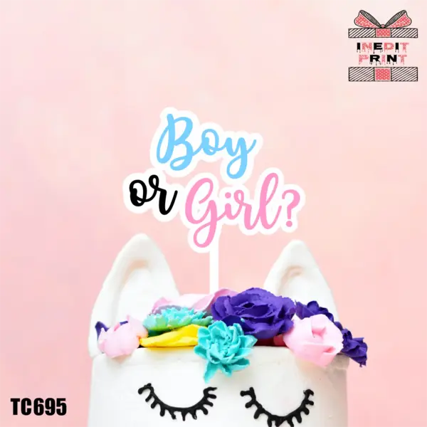 Topper tort UV Boy or Girl? TC695 10x10cm, MDF