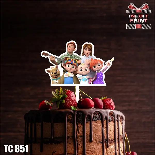 Topper Tort UV Cocomelon TC851 16x16cm, Plexiglass alb