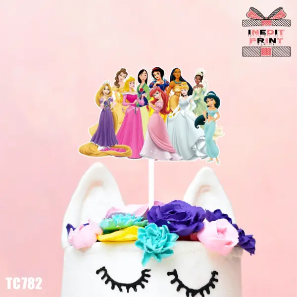 Topper Tort UV Disney Printese TC782 10x10cm, Plexiglass alb