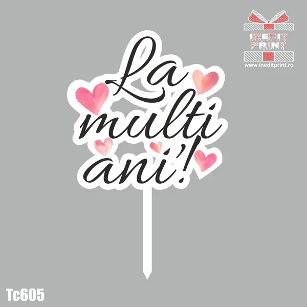 Topper Tort UV La multi ani! TC605 10x10cm, Plexiglass alb