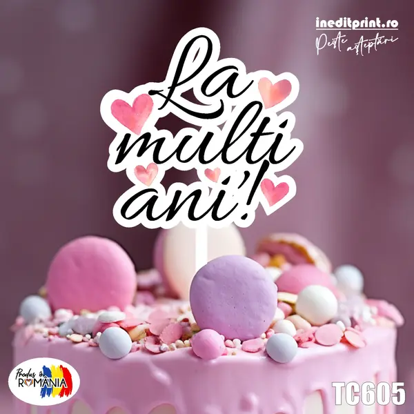 Topper Tort UV La multi ani! TC605 15x15cm, MDF