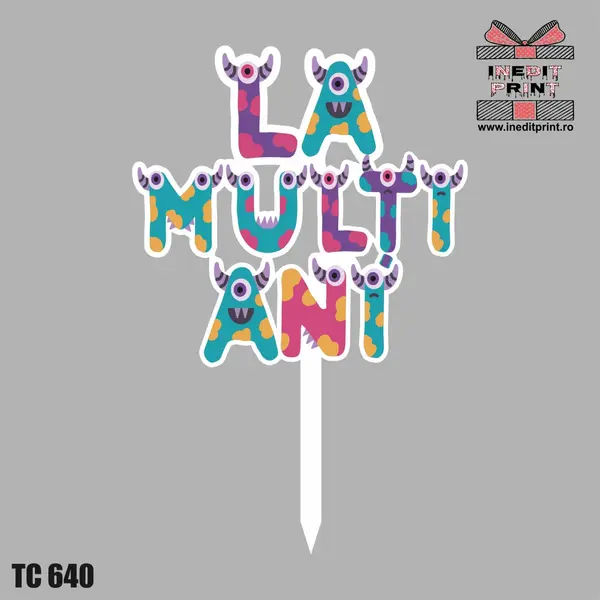 Topper Tort UV La multi ani TC640 16x16cm, Plexiglass alb