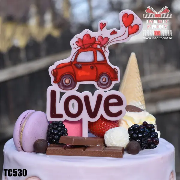 Topper Tort UV Love TC530 10x10cm, MDF