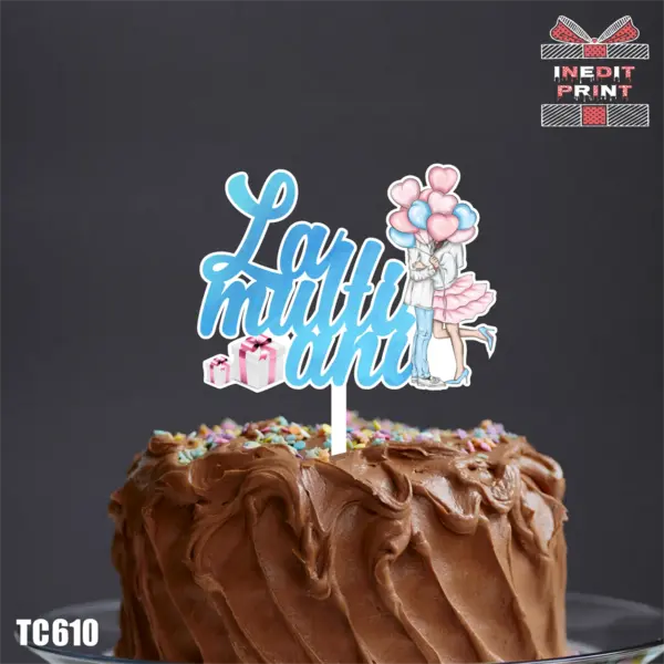 Topper tort UV Lovers La multi ani TC610 15x15cm, MDF