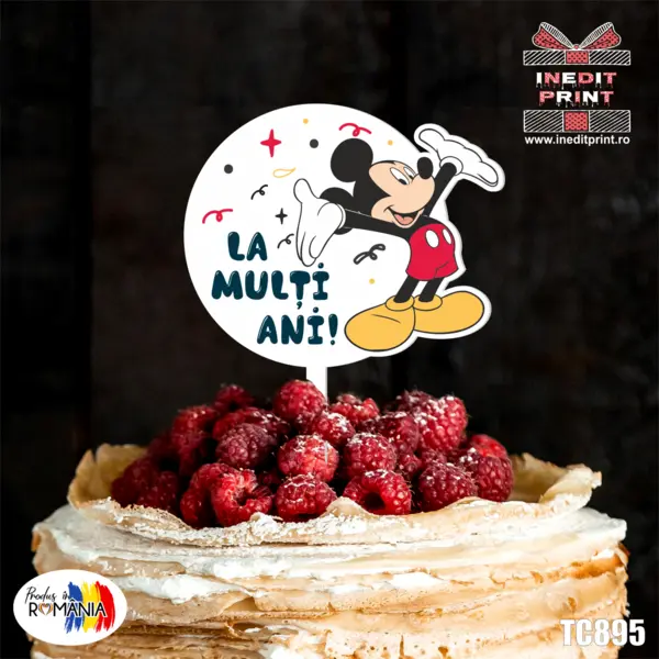 Topper Tort UV Mickey Mouse La multi ani TC895 13x13cm, MDF