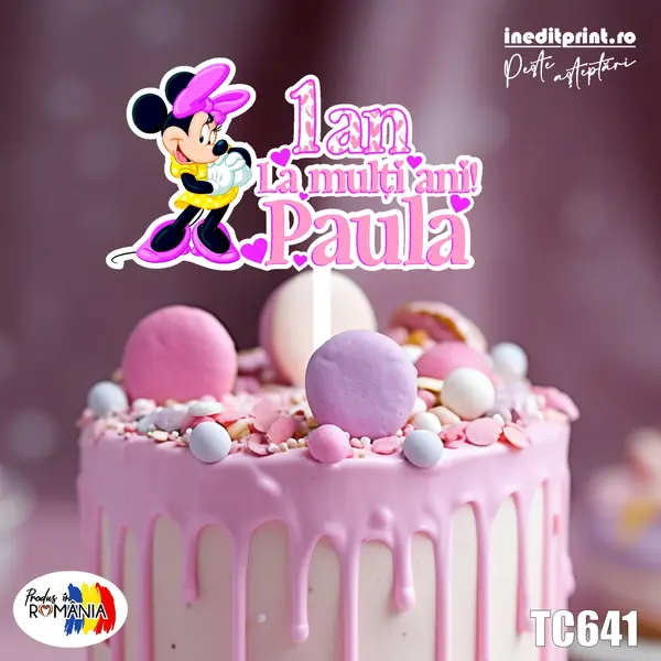 Topper Tort UV Personalizat Am facut 1 an TC641 13x13cm, MDF