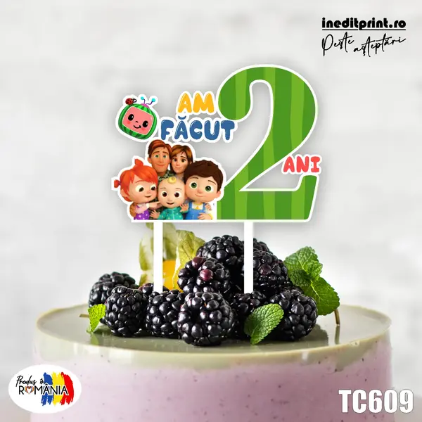Topper Tort UV Personalizat Cocomelon TC609 15x15cm, MDF