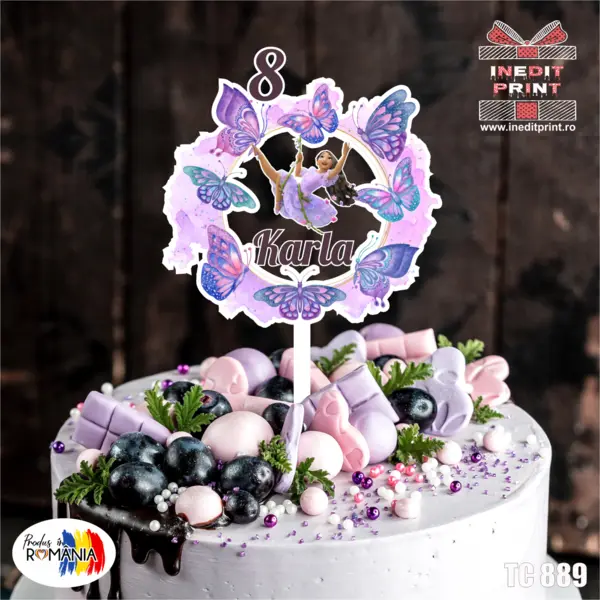 Topper tort UV Personalizat Encanto TC889 16x16cm, Plexiglass alb