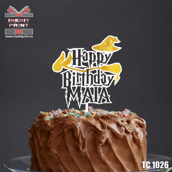 Topper Tort UV Personalizat Harry Potter TC1026 10x10cm, MDF
