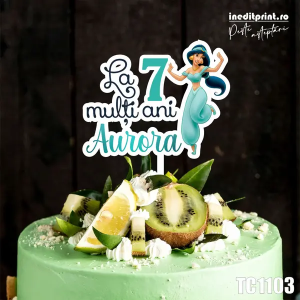 Topper Tort UV Personalizat Iasmina TC1103 10x10cm, MDF