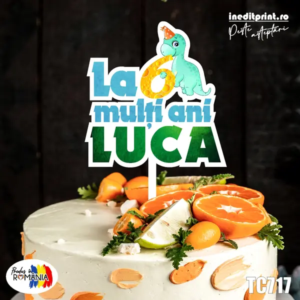 Topper tort UV personalizat La multi ani TC717 10x10cm, Plexiglass alb