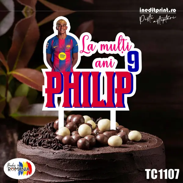 Topper Tort UV Personalizat Lamine Yamal TC1107 10x10cm, Plexiglass alb