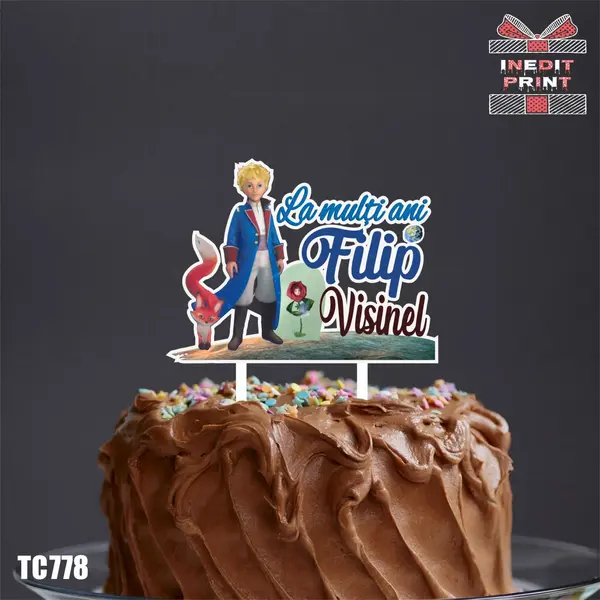 Topper Tort UV Personalizat Micul Print TC778 16x16cm, MDF