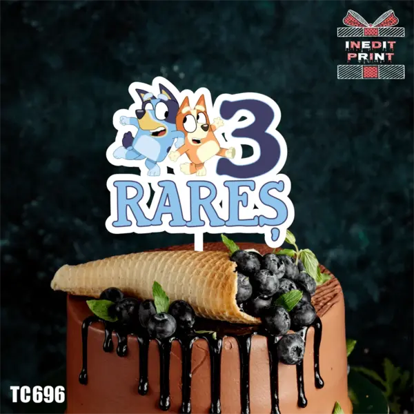 Topper tort UV Personalizat TC696 10x10cm, Plexiglass alb