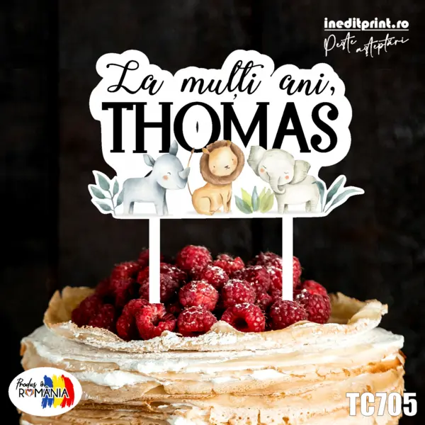 Topper tort UV personalizat TC705 10x10cm, Plexiglass alb