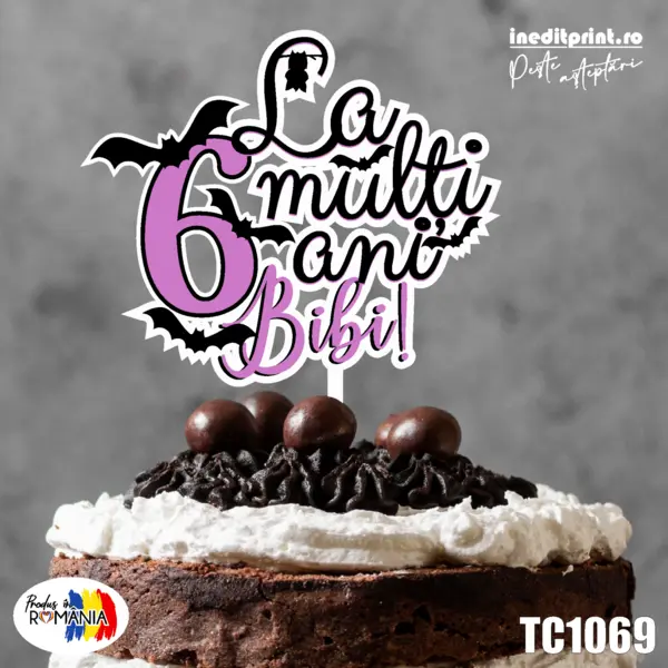 Topper Tort UV Personalizat Wednesday TC1069 10x10cm, MDF