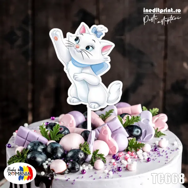Topper Tort UV Pisicuta Marie TC668 15x15cm, MDF