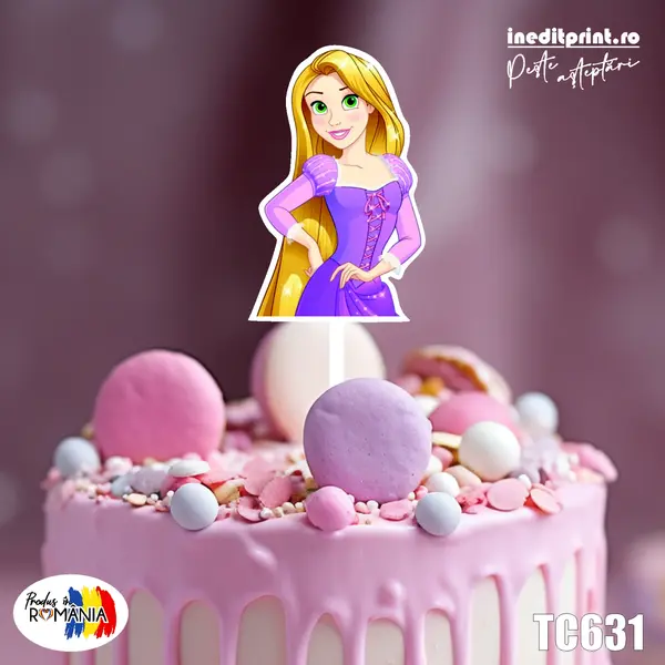 Topper Tort UV Rapunzel TC631 10x10cm, MDF