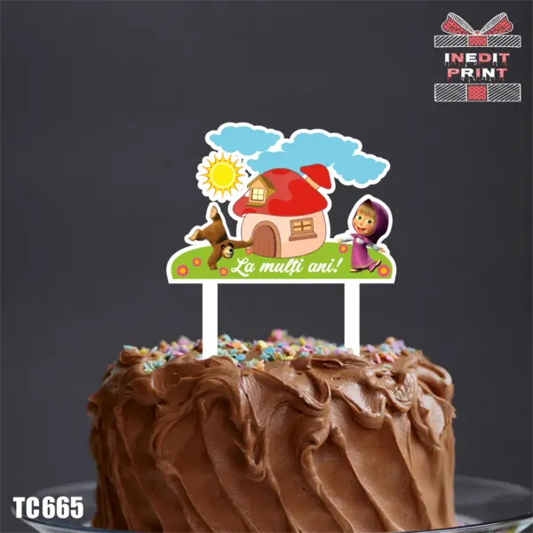 Topper tort UV TC665 10x10cm, Plexiglass alb
