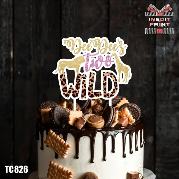 Topper Tort UV Two Wild TC826 10x10cm, MDF