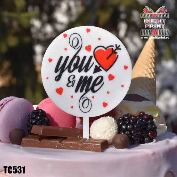 Topper Tort UV You Me TC531 10x10cm, MDF